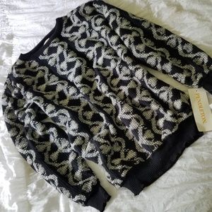 NWT Pendleton wool black white sweater S